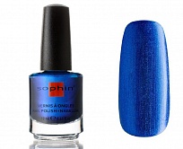 Sophin Лак для ногтей Темно-синий шиммерный металлик с небольшой дуохромностью, Blue Lagoon, 12 мл