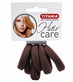 Titania Резинки для волос 3,5 см, коричневые, 6 шт