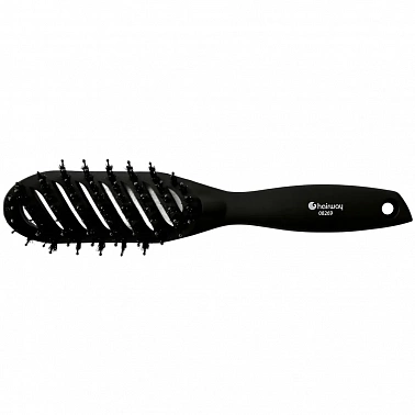 hairway Щётка вогнутая со щетиной, карбон, 9 рядов 