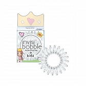 invisibobble KIDS princess sparkle Резинка-браслет для волос прозрачная с блёстками, 3 шт.