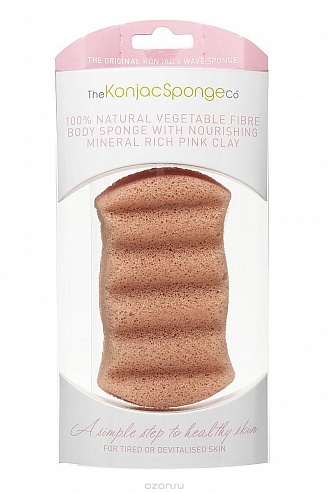 Konjaс Спонж для мытья тела 6 Волн премиум-упаковка (для чувствительной кожи)
