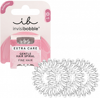 invisibobble Extra Care Резинка-браслет для тонких волос, прозрачный, 3 шт.