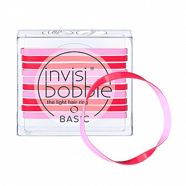 invisibobble BASIC Jelly Twist Набор резинок, красно-розовый, 10  шт.
