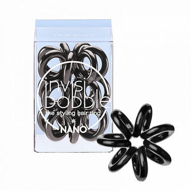 invisibobble Nano True Black Резинка-браслет для волос чёрная, 3 шт.