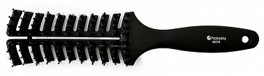 hairway Щётка вогнутая со щетиной, карбон, 11 рядов 