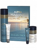 ALPHA MARINE Набор Ocean Face (шампунь, сыворотка д/лица, флюид вокруг глаз, бальзам д/губ)