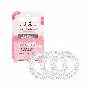 invisibobble Extra Hold Резинка-браслет для густых волос, прозрачный, 3 шт.