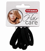 Titania Резинки для волос 4 см, черные, 6 шт 